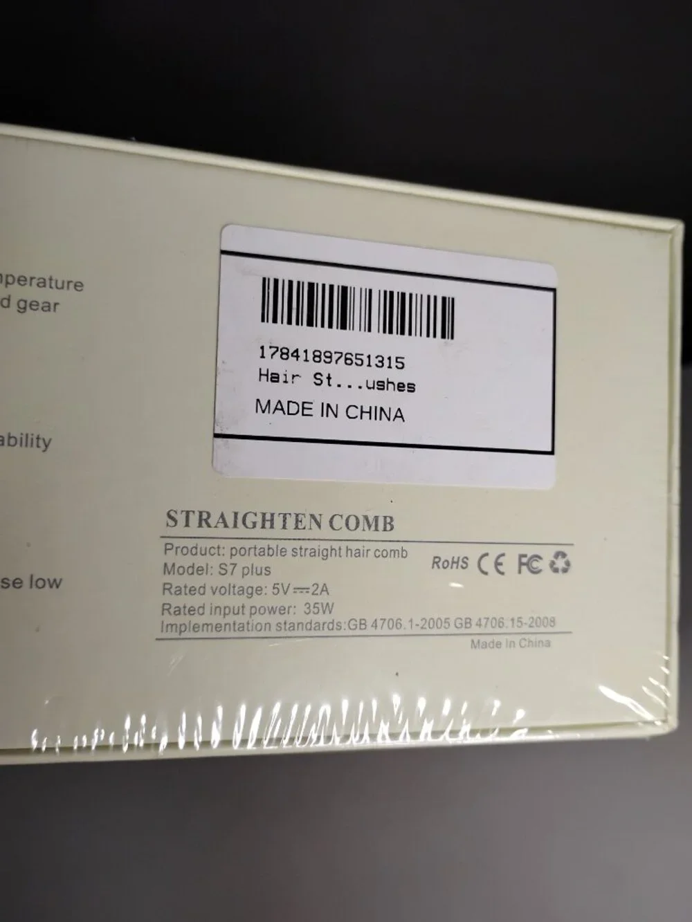 Portable Cordless Hair Straightening Comb Ceramic Heated Brush Styler New Sealed